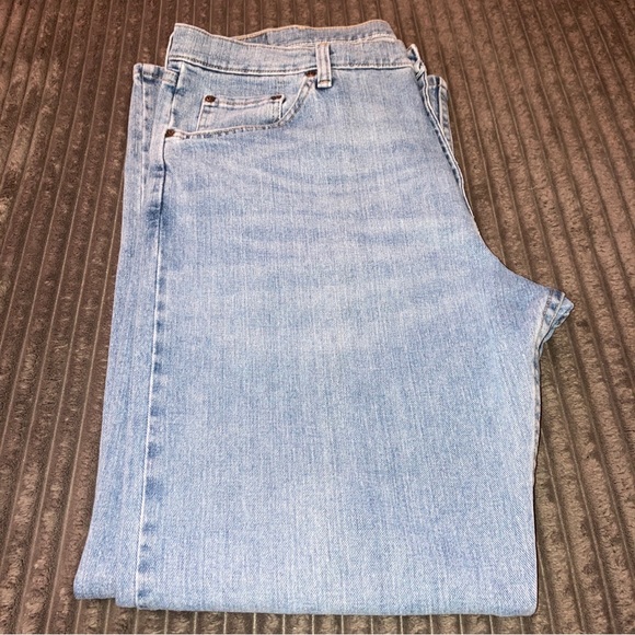 Wrangler Mens Stone Wash Regular Fit Straight Leg Denim Blue Jeans 38x30 - Picture 4 of 12